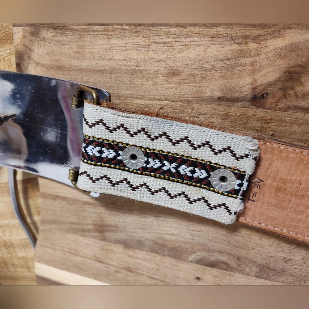 Woven Leather Belt And Buckle Gorgeous Sz 34 Great Used Jerez  Mexico …